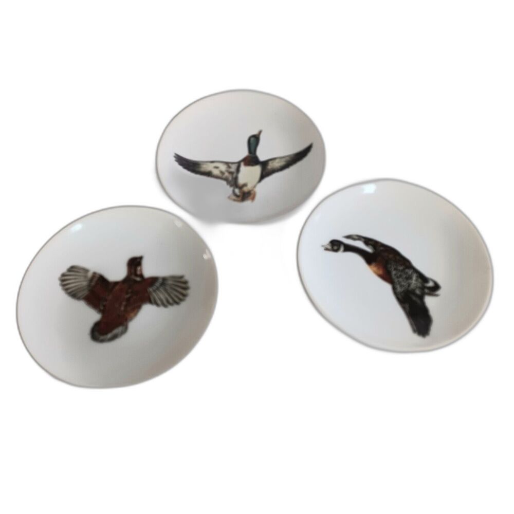 Vintage 1980s Bird Collection Small Plates by Calvert Reserve Whiskey